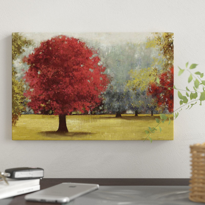 « summer days, red », impression sur toile, H 8 po x l 12 po x P 0,75 po, Pas de tapis, Toile tendue