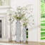Glass Flower Tall Vase Room Crystal  Decor Nesting Vase (Set of 2)-1417681149