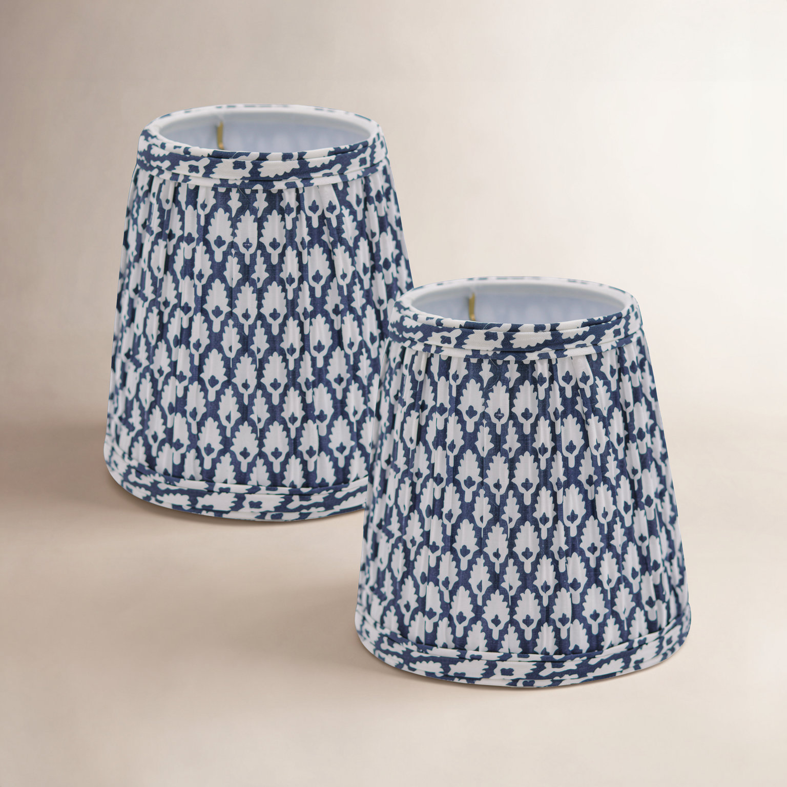 Empire Hardback Sconce Lamp Shade Set, Navy/White
