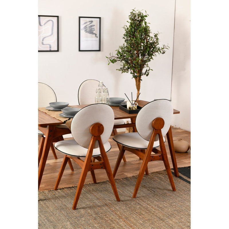 Amandla 47cm H Upholstered Side Chair, Cream