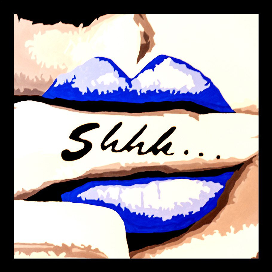 Buy Art For Less SHHH Lips Framed Painting Print Wayfair