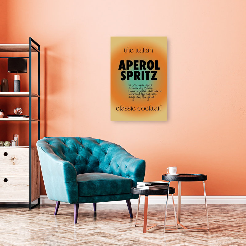 «Italian Drink Recipe», impression d'art rétro classique rétro, H 36 po x l 24 po