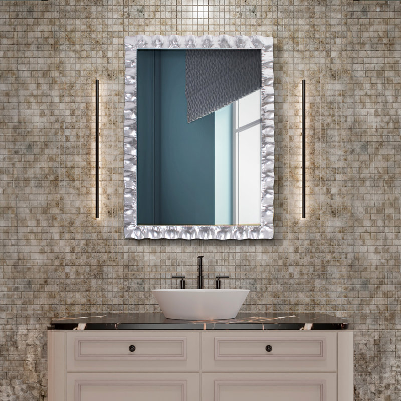 Miroir mural Theodore, 40 po x 29,5 po, Argent