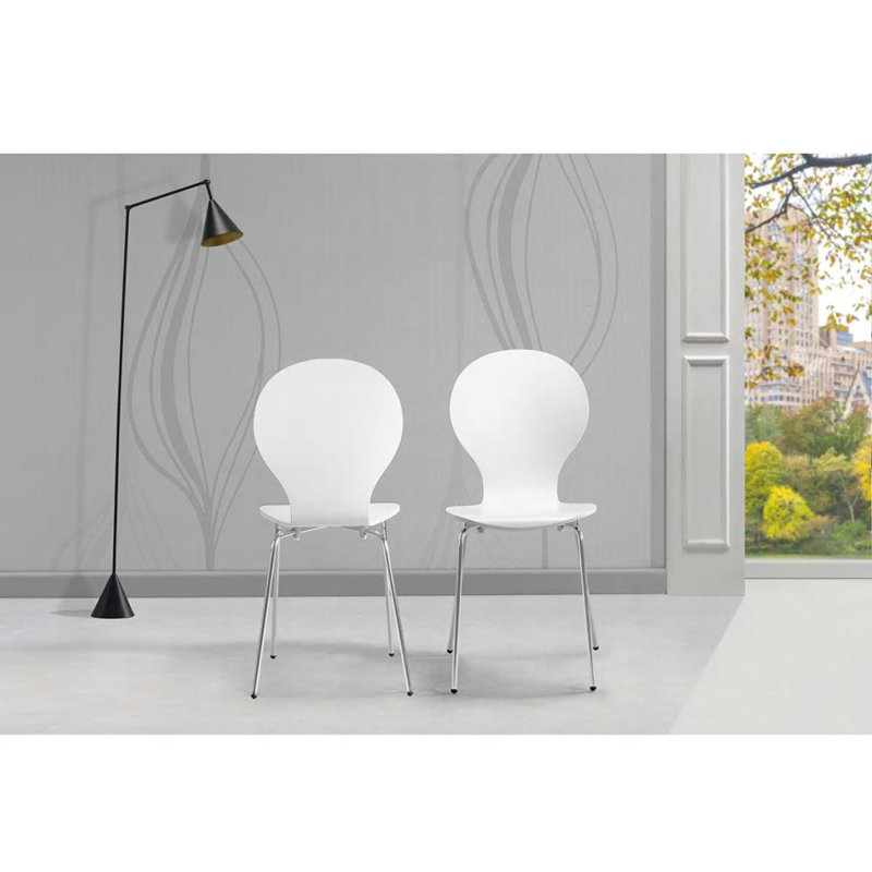 Bertita 45.8cm H Stacking Side Chair, White