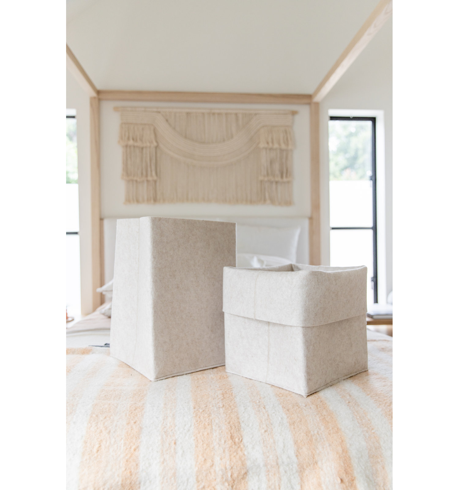 Felt Storage Bin, Beige