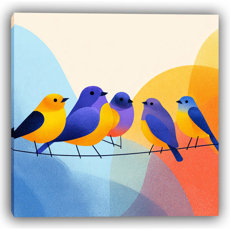 «Evening Chatter», art mural sur toile tendue, H 24 po x l 36 po