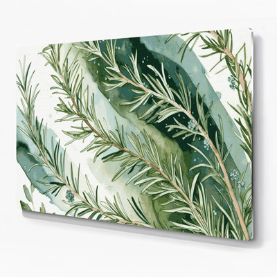«Botanical Rosemary Beige», art mural en métal