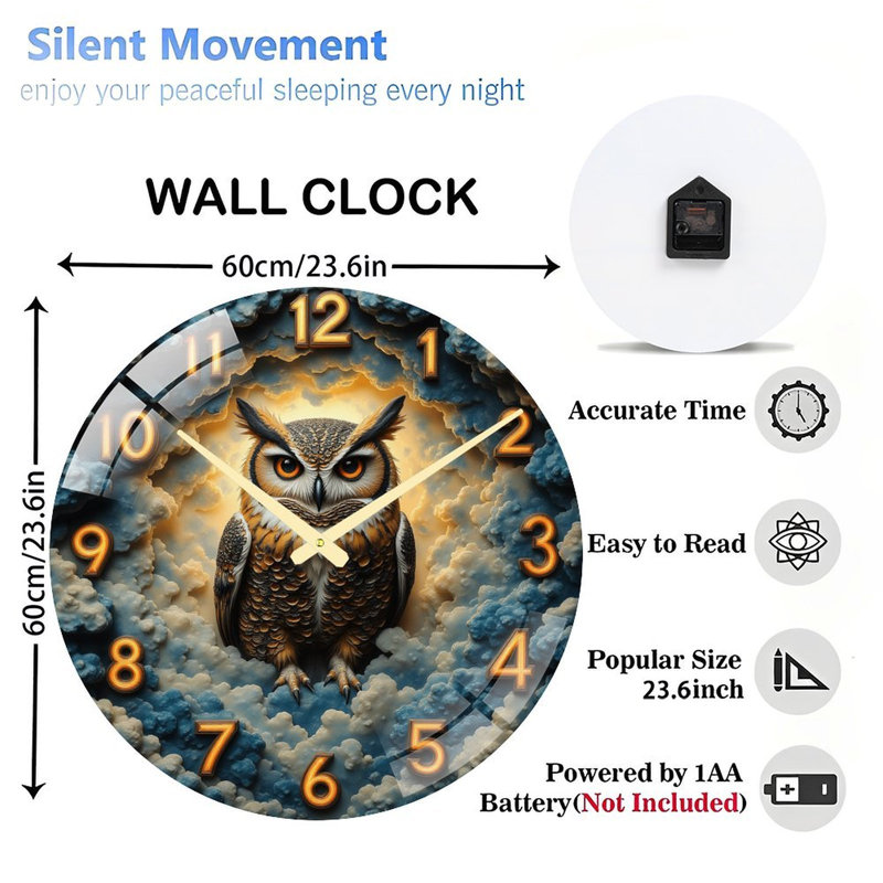 Horloge murale hibou