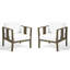 Chaise longue d'extérieur en bois de teck avec coussin et accoudoirs Junco-897636983-897636968