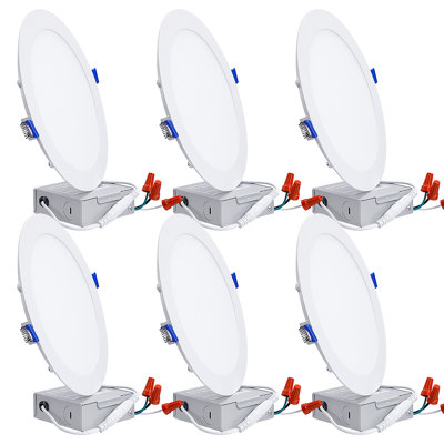 8 Inch LED Recessed Light with JBox, 5%-100% Dimmable Ultra Thin Ceiling lights, 4000K