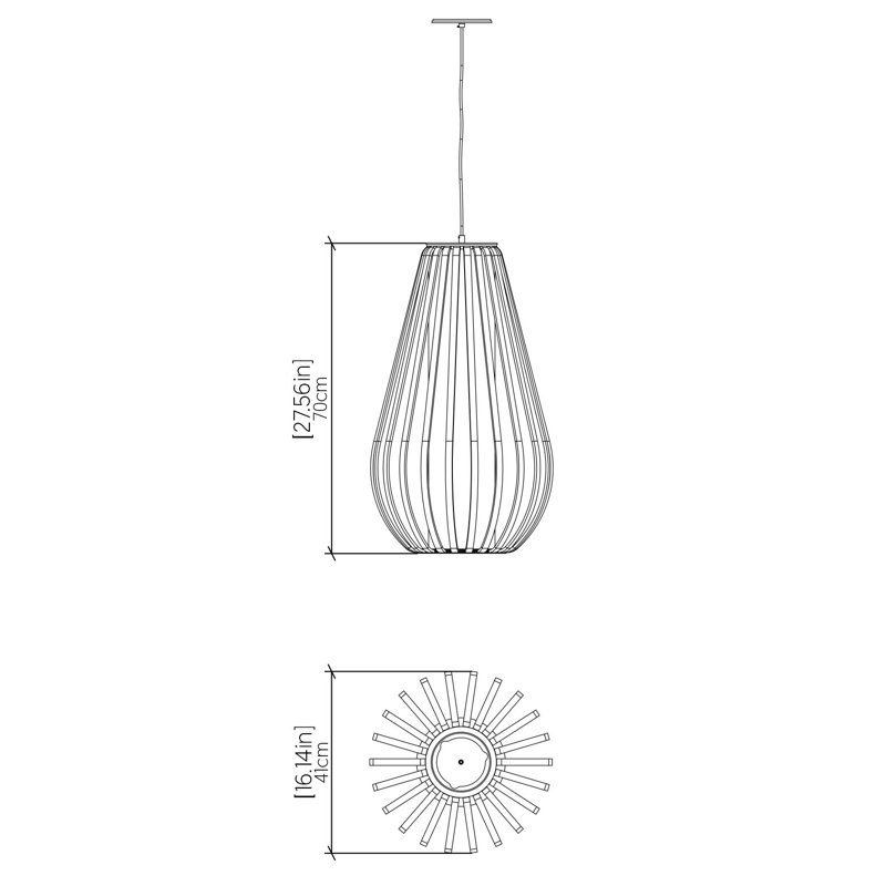 Balloon 1 - Light Pendant, American Walnut