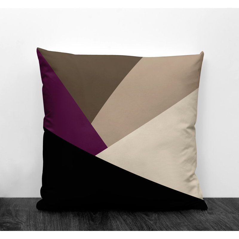 Coussin décoratif intérieur / extérieur Isla, L 19 po x H 19 po, Mauve / géométrique 2