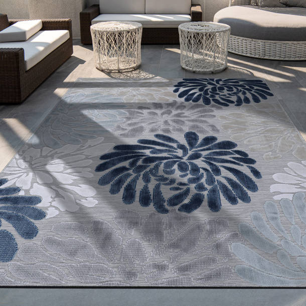 Bungalow Rose Floral Flatweave Floral Indoor/Outdoor Rug & Reviews ...