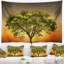 Tapisserie Arbre contre soleil couchant-28491174