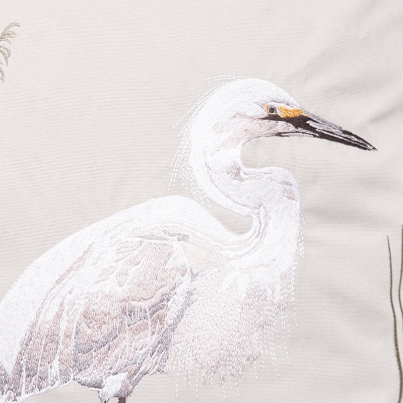 White Egret Pillow-Grey Right