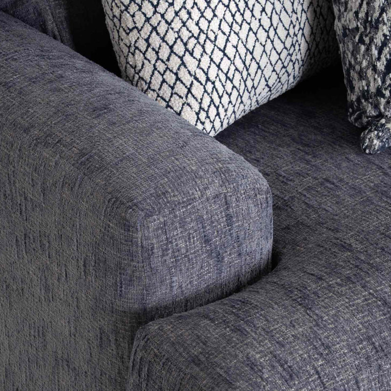 Canapé Clarence avec méridienne réversible et fauteuil d'appoint, Gris foncé