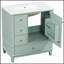Meuble-lavabo autoportant avec lavabo, structure en bois massif, porte à fermeture en douceur, tiroirs multiples, tablettes de rangement, idéal pour les salles de bain pratiques et élégantes