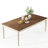 Farmhouse Rectangular Solid Wood Dining Table, Brown/White