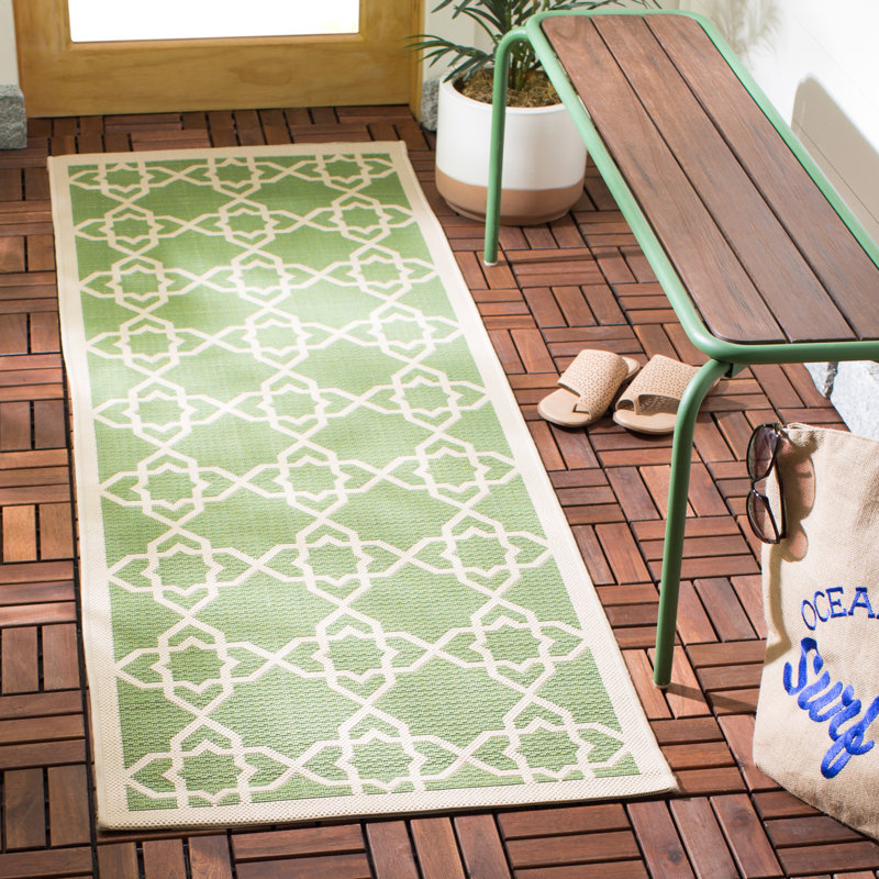 Tapis d'intérieur / extérieur à motif géométrique Dirks Performance, Tapis de couloir 2 pi 3 po x 6 pi 7 po