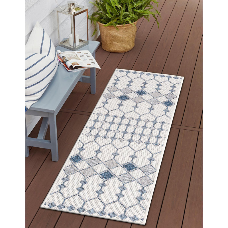 Tapis d'extérieur Preen blanc cassé, Tapis de couloir 2 pi x 7 pi 10 po