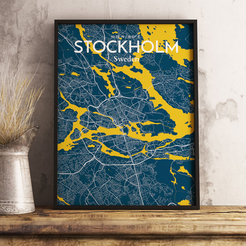 Stockholm City Map - No Frame Print, 50.8cm H x 40.6cm W x 0.13cm D