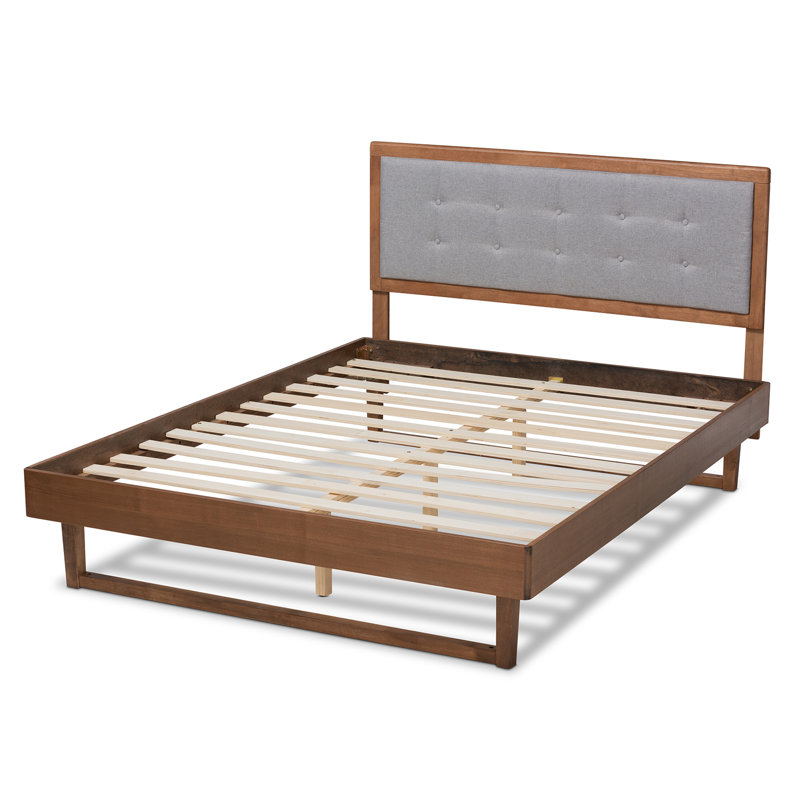 Lit plateforme tapissier Oriana, Double