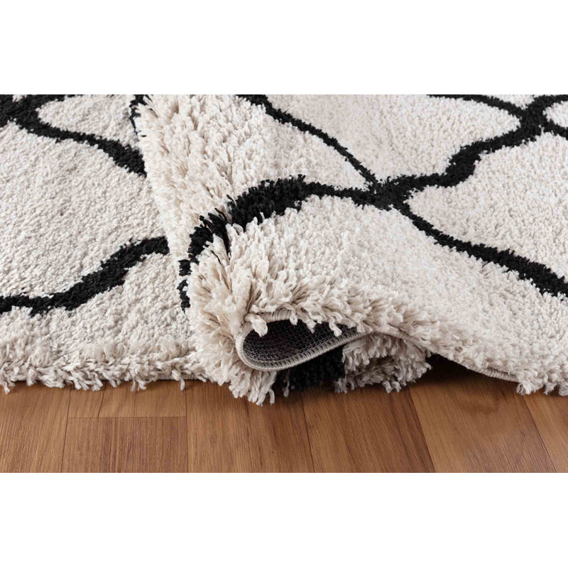 Jemnice Geometric Shag Area Rug, Rectangle 200 x 290cm