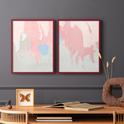 «Blush Abstract I», reproduction encadrée de qualité supérieure - prête à être accrochée - aucun clou requis - aucun clou requis