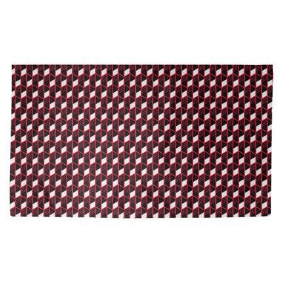 Tapis géométrique rouge/noir Avicia