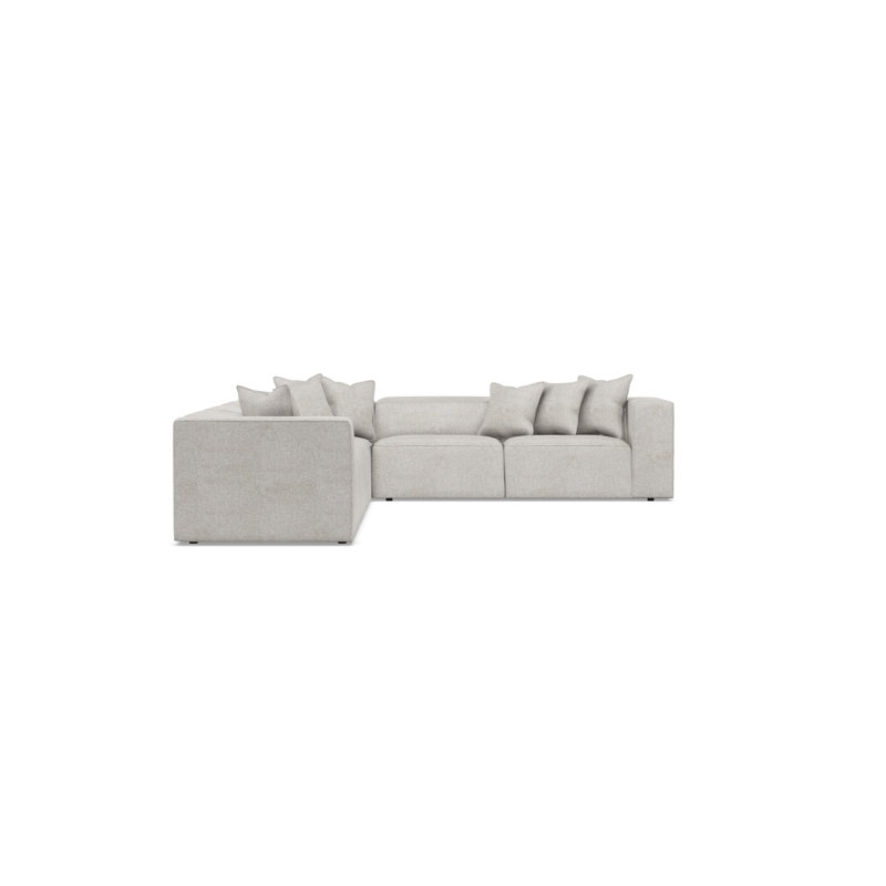 Bernhardt Bliss 4-Piece Fabric Sectional, Light Gray Polyester, 28" H x 160.5" W x 123.5" D