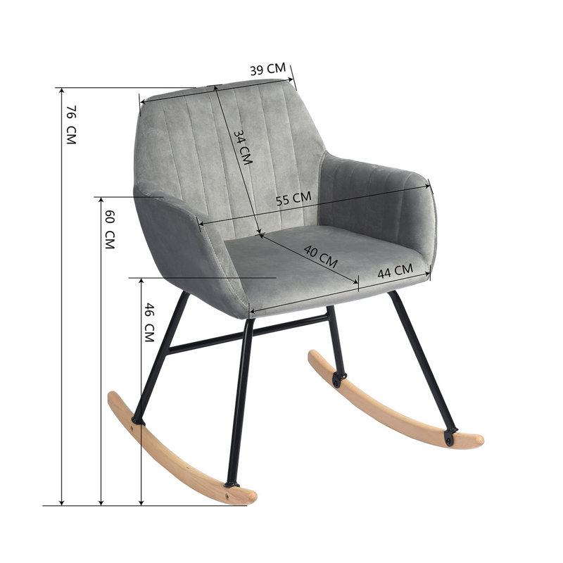 Abeyta Rocking Chair, Grey