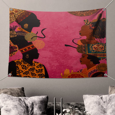 Tapisserie murale «African Women Silhouettes»