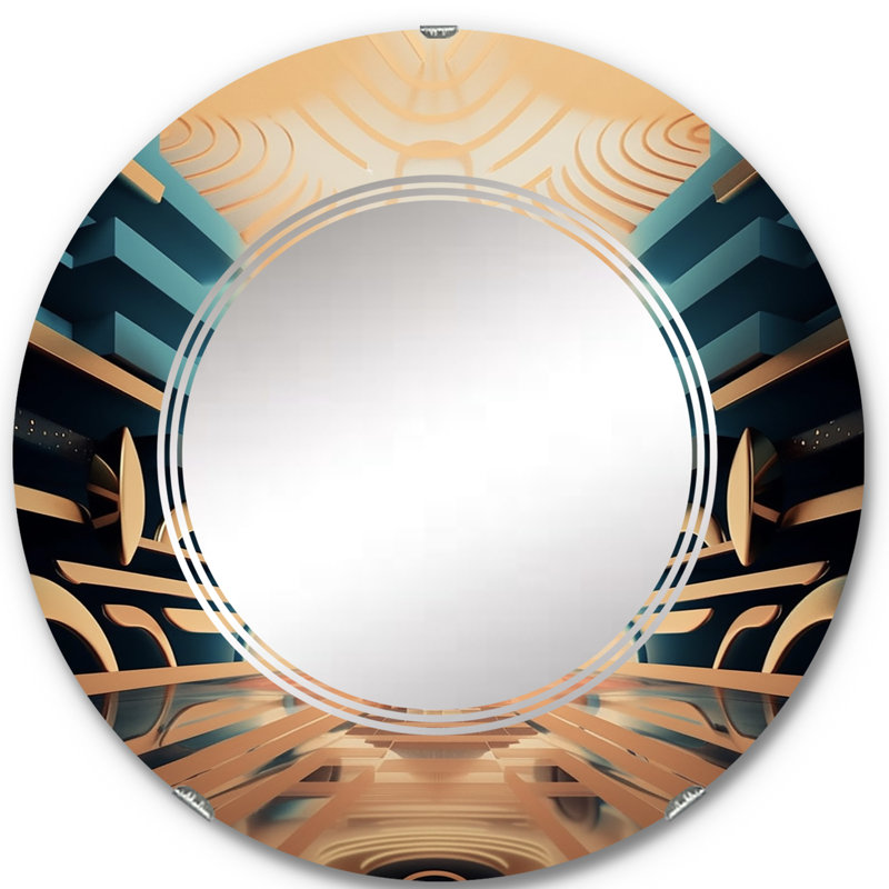 Armeria - Miroir mural moderne rond, 24 po x 24 po