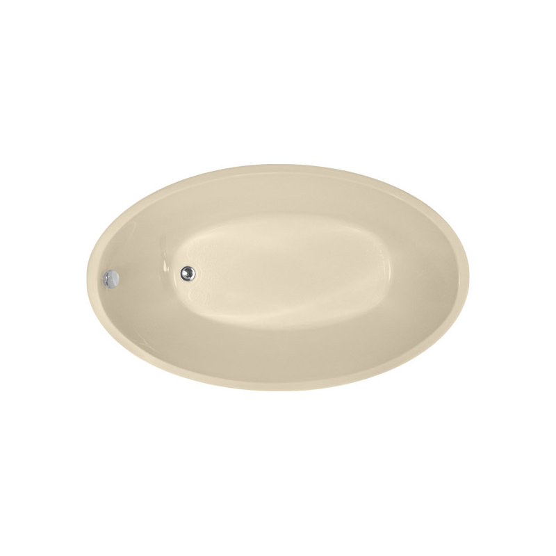 Carli 60'' L Soaking Bathtub, Bone, Satin Brass