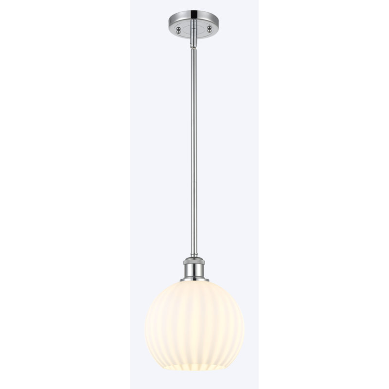 Luminaire suspendu 1 lumière Sabanc, H 10 po x l 8 po x P 8 po, Chrome poli