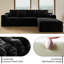 Canapé d'angle modulaire en velours côtelé noir 2 pièces, 104,3 po x 68,9 po, combinaison libre, aucun assemblage requis-1000078356-1000078357