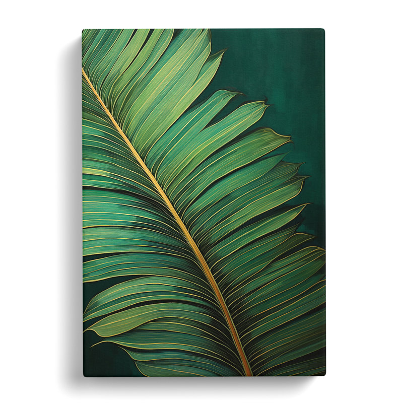 Palm Leaf Tachisme - Wrapped Canvas, 60cm H x 40cm W x 3cm D