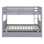 Lit superposé double au-dessus de double en bois d'hévéa - lit gigogne simple, échelle, garde-corps et convertible en 2 lits doubles-1083736561