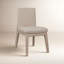 Shadrach Solid Wood Dining Chair In White Sand And Natural Linen-1805905989
