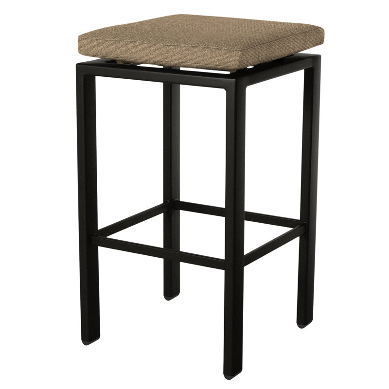 Aris Outdoor Bar Stool, Carbon Black, Sahara Cafe, 31.25"
