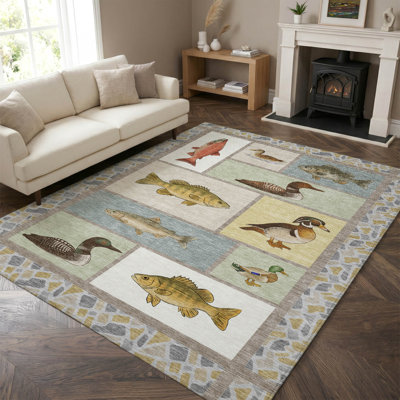 Tapis de lodge Villers AMF2606 de qualité supérieure, lavable à la machine