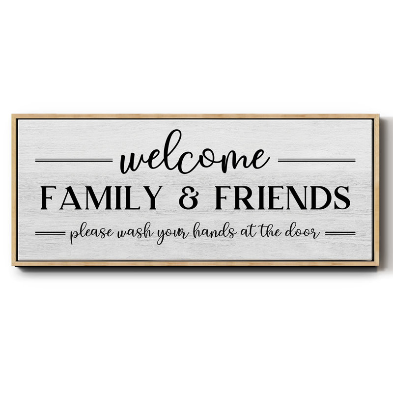 Welcome Family & Friends - Toile encadrée, H 8 po x l 20 po