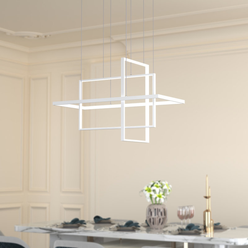 Botchev 3 - Light 37.01"W Alloy And Acrylic LED Chandelier