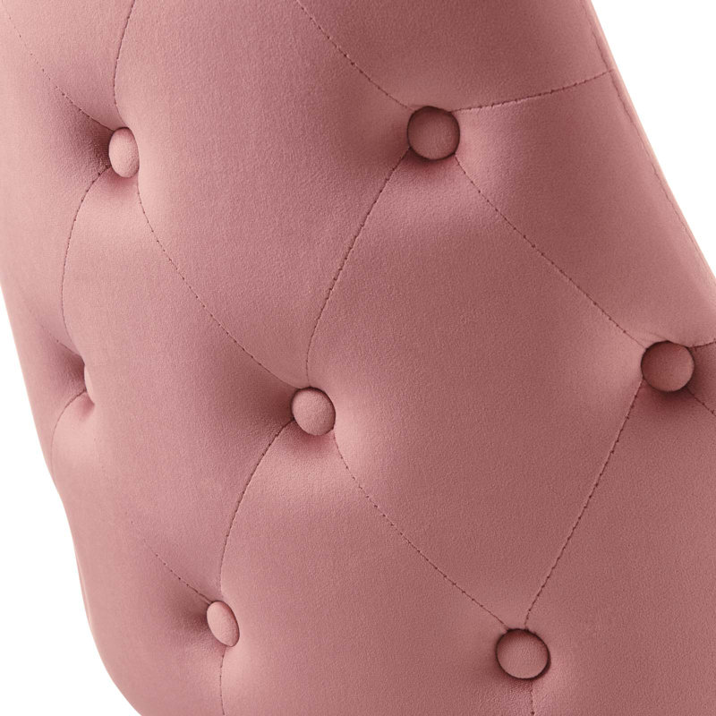 Chaise parsons capitonnée en velours, Vieux rose