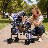 4-Wheel Folding Pet Stroller, Foldable Dog Jogger Stroller with Adjustable Canopy and Cup Holder-107312776