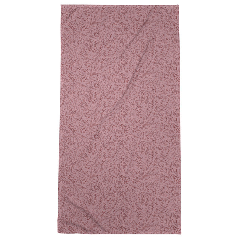 Serviette de bain florale ditsy classique, Rouge pâle