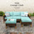 Salem Wicker Outdoor Patio Conversation Furniture Sectional Set-98258471