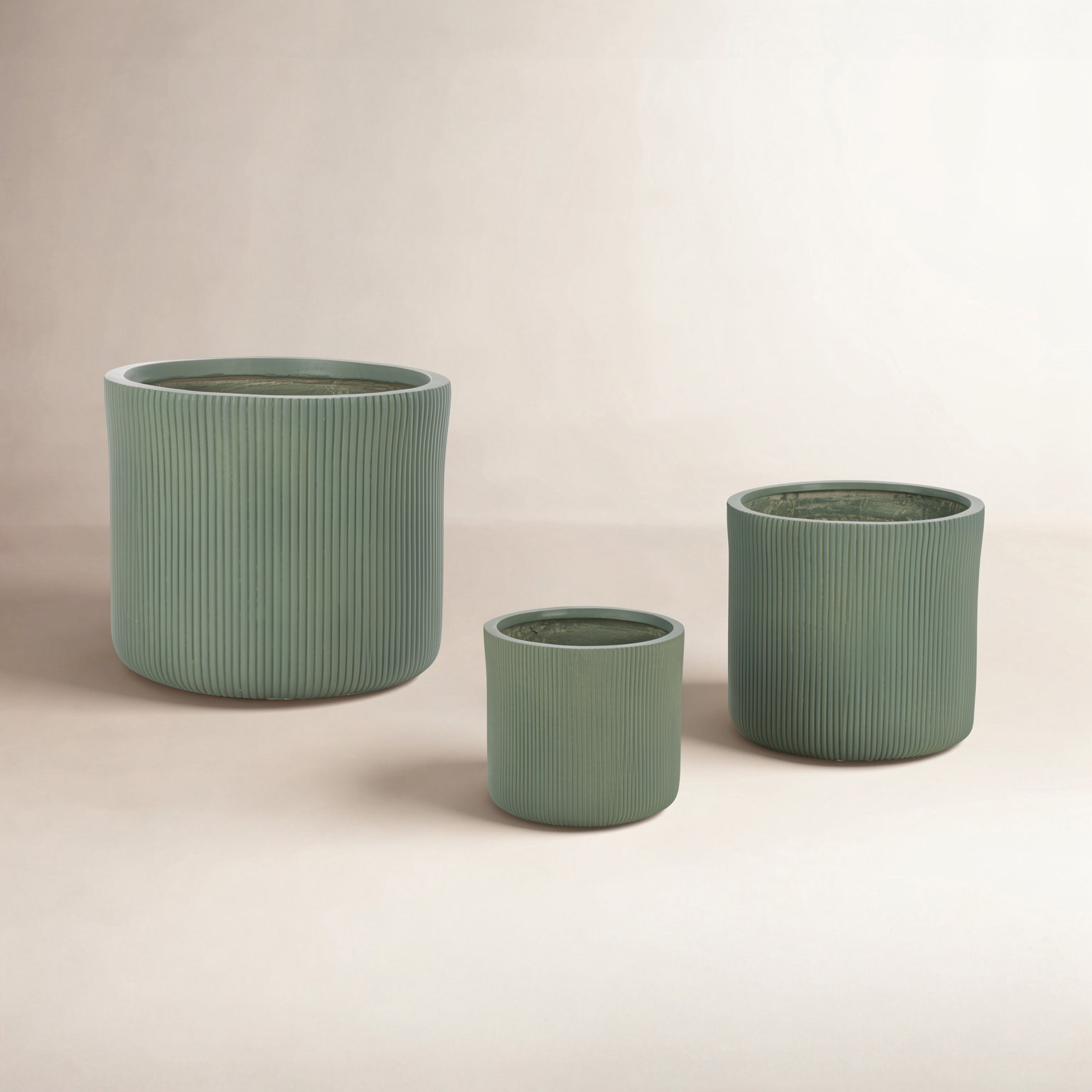 Carolina Planter Pot Set Of 3, Green