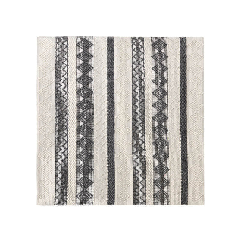 Jaxx Geometric Wool Hand Woven Area Rug, Square 200cm