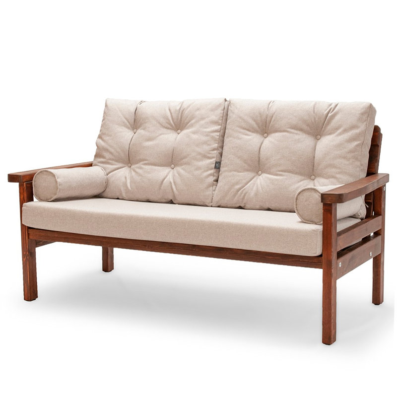 Banc en bois Dado, Gris clair